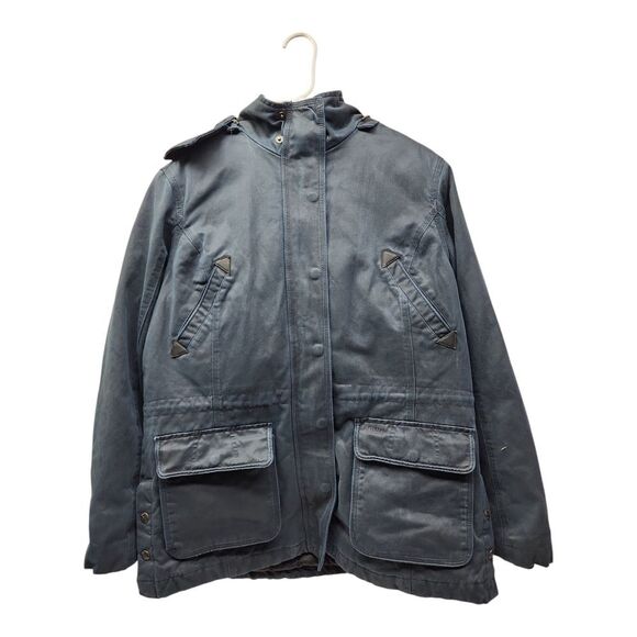 Outback Trading Co Woodbury Jacket Women's Large Blue  Waxed Winter Fleece Lined - Picture 1 of 16